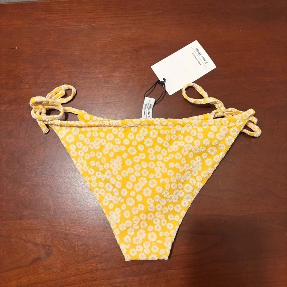 & Other Stories Tie Side Bikini Bottoms in Yellow Floral Size 0 NWT